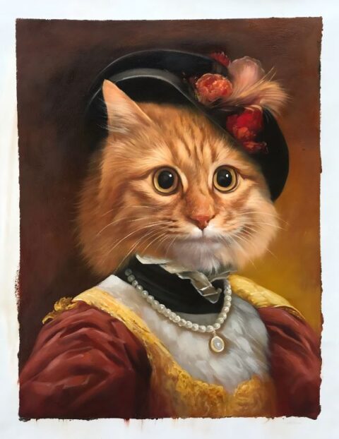 Cat Portraits Oil Painting Custom from Photos