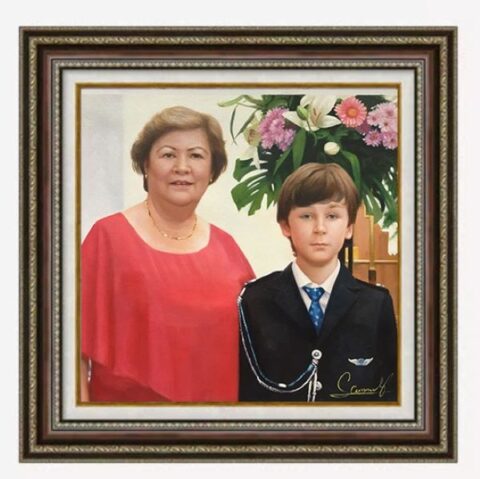 Two People Family Portraits Oil Painting Custom from Photos