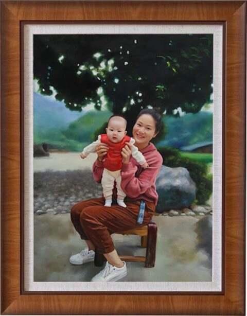 Two People Family Portraits Oil Painting Custom from Photos